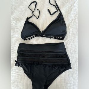 High waisted black bikini